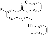 3-(2-氯苯基)-6-氟-2-[[(2-氟苯基)氨基]甲基]-4(3H)-喹唑啉酮分子结构 (CAS 217942-71-7)