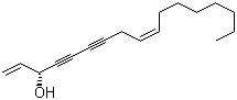 structure of CAS# 21852-80-2, Falcarinol;(-)-Panaxynol; (R)-(-)-Falcarinol; (cis)-(-)-3-Hydroxy-1,9-heptadecadien-4,6-diyne; Carotatoxin