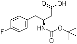 结构式 CAS# 218608-97-0, (S)-N-叔丁氧羰基-3-氨基-4-(4-氟苯基)丁酸