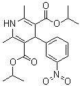 1,4-Dihydro-2,6-dimethyl-4-(3-nitrophenyl)-3,5-pyridinedicarboxylic acid bis(1-methylethyl) ester molecular structure (CAS 21881-78-7)