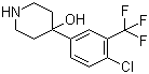 结构式 CAS# 21928-50-7, 4-[4-氯-3-(三氟甲基)苯基]-4-哌啶醇