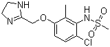 structure of CAS# 219311-44-1, Dabuzalgron;N-[6-Chloro-3-[(4,5-dihydro-1H-imidazol-2-yl)methoxy]-2-methylphenyl]methanesulfonamide