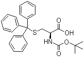 structure of CAS# 21947-98-8, N-Boc-S-Trityl-L-cysteine;N-(tert-Butoxycarbonyl)-S-trityl-L-cysteine
