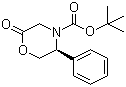 (5S)-N-(叔丁氧羰基)-3,4,5,6-四氢-5-苯基-4(H)-1,4-恶嗪-2-酮分子结构 (CAS 220077-24-7)