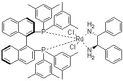[(R)-(+)-2,2'-双[二(3,5-二甲基苯基)膦]-1,1'-联萘][(1R,2R)-(+)-1,2-二苯基乙二胺]二氯化钌分子结构 (CAS 220114-38-5)