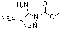 结构式 CAS# 220131-57-7, 5-氨基-4-氰基-1H-吡唑-1-羧酸甲酯