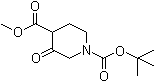 结构式 CAS# 220223-46-1, N-叔丁氧羰基-3-氧代哌啶-4-羧酸甲酯