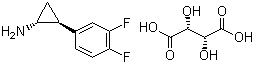 (1R,2S)-2-(3,4-Difluorophenyl)cyclopropanamine (2R,3R)-2,3-dihydroxybutanedioate molecular structure (CAS 220352-39-6)