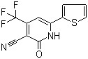 结构式 CAS# 22123-11-1, 3-氰基-6-(2-噻吩基)-4-三氟甲基-2(1H)-吡啶酮