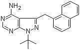 4-Amino-1-tert-butyl-3-(1'-naphthylmethyl)pyrazolo[3,4-d]pyrimidine molecular structure (CAS 221244-14-0)