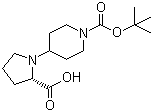 结构式 CAS# 221352-39-2, N-叔丁氧羰基-4-哌啶基-L-脯氨酸