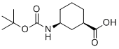 (1R,3S)-3-(叔-丁氧羰基氨基)环己烷羧酸分子结构 (CAS 222530-33-8)