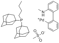 Mesylate[(di(1-adamantyl)-n-butylphosphine)-2-(2'-amino-1,1'-biphenyl)]palladium(II) molecular structure (CAS 2230788-67-5)