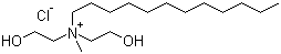 structure of CAS# 22340-01-8, Bis(2-hydroxyethyl)methyldodecylammonium chloride;Laurylbis(2-hydroxyethyl)methylammonium chloride; Sorpol EX 37; ASA 156; Bis(2-hydroxyethyl)dodecylmethylammonium chloride