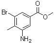 结构式 CAS# 223519-11-7, 3-氨基-5-溴-4-甲基苯甲酸甲酯
