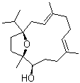 structure of CAS# 22419-74-5, Incensole;(1S,2R,5E,9E,12R)-1,5,9-Trimethyl-12-(1-methylethyl)-15-oxabicyclo[10.2.1]pentadeca-5,9-dien-2-ol