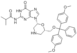 N2-iso-Butyroyl-7'-O-DMT-morpholinoguanine molecular structure (CAS 2243974-78-7)