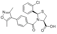 结构式 CAS# 2247372-59-2, (2R,4R)-2-(2-氯苯基)-3-(4-(3,5-二甲基异恶唑-4-基)苯甲酰基)噻唑烷-4-羧酸
