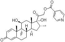structure of CAS# 2265-64-7, Dexamethasone isonicotinate;Dexamethasone 21-isonicotinate