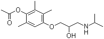 structure of CAS# 22664-55-7, Metipranolol;Disorat; Glauline; Glausyn; Methypranol; 4-[2-Hydroxy-3-[(1-methylethyl)amino]propoxy]-2,3,6-trimethylphenol 1-acetate