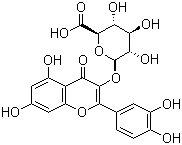 结构式 CAS# 22688-79-5, 2-(3,4二羟基苯基)-5,7-二羟基-4-氧代-4H-1-苯并吡喃-3-基-beta-D-吡喃葡糖苷酸