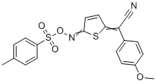 2-(4-methoxyphenyl)-2-(5-((tosyloxy)imino)thiophen-2(5H)-ylidene)acetonitrile molecular structure (CAS 2270831-00-8)