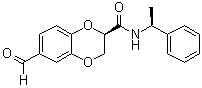 (2R)-6-Formyl-2,3-dihydro-N-[(1S)-1-phenylethyl]-1,4-benzodioxin-2-carboxamide molecular structure (CAS 227091-47-6)