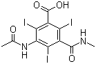 structure of CAS# 2276-90-6, Iotalamic acid;3-Acetamido-2,4,6-triiodo-5-(methylcarbamoyl)benzoic acid
