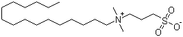 structure of CAS# 2281-11-0, 3-(N,N-Dimethylpalmitylammonio)propanesulfonate;3-(Hexadecyl-dimethylazaniumyl)propane-1-sulfonate; 3-(Palmityldimethylammonio)propanesulfonate; Palmityl sulfobetaine