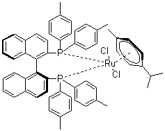 [(S)-(-)-2,2'-双(二对甲苯基膦)-1,1'-联萘](对伞花烃)二氯化钌分子结构 (CAS 228120-95-4)