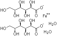 D-葡萄糖酸亚铁盐二水合物分子结构 (CAS 22830-45-1)