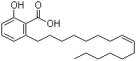 结构式 CAS# 22910-60-7, 银杏酸; 6-[(8Z)-十五烯基]水杨酸