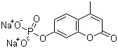 结构式 CAS# 22919-26-2, 4-甲基-7-(磷酰氧基)-2H-1-苯并呋喃-2-酮二钠盐