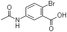 结构式 CAS# 22921-67-1, 5-乙酰氨基-2-溴苯甲酸