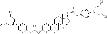 雌二醇双[4-[二(2-氯乙基)氨基]苯乙酸]酯分子结构 (CAS 22966-79-6)