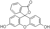 structure of CAS# 2321-07-5, Fluorescein;Eosin; 2-(6-Hydroxy-3-oxo-(3H)-xanthen-9-yl)benzoic acid