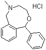structure of CAS# 23327-57-3, Nefopam hydrochloride;3,4,5,6-Tetrahydro-5-methyl-1-phenyl-1H-2,5-benzoxazocine hydrochloride; 3-Methyl-7-phenyl-6-oxa-3-azabicyclo[6.4.0]dodeca-8,10,12-triene hydrochloride