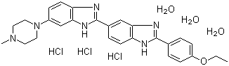 structure of CAS# 23491-52-3, Hoechst 33342;HOE 33342; 2'-(4'-Ethoxyphenyl)-5-(4-methylpiperazin-1-yl)-2,5'-bis-1H-benzimidazole trihydrochloride trihydrate