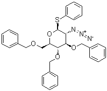Phenyl 2-azido-2-deoxy-3,4,6-tris-O-(phenylmethyl)-1-thio-beta-D-glucopyranoside molecular structure (CAS 236115-65-4)