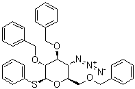 苯基 4-叠氮基-4-脱氧-2,3,6-三-O-(苯基甲基)-1-硫代-beta-D-吡喃葡萄糖苷分子结构 (CAS 236115-67-6)