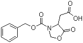 structure of CAS# 23632-66-8, (S)-(+)-3-(Benzyloxycarbonyl)-5-oxo-4-oxazolidineacetic acid