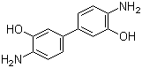 结构式 CAS# 2373-98-0, 3,3'-二羟基联苯胺; 3,3'-二羟基-4,4'-联苯二胺