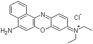structure of CAS# 2381-85-3, Basic Blue 12;Nile blue chloride; 5-Amino-9-(diethylamino)benzo[a]phenoxazin-7-ium chloride