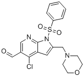 4-Chloro-2-(morpholinomethyl)-1-(phenylsulfonyl)-1H-pyrrolo[2,3-b]pyridine-5-carbaldehyde molecular structure (CAS 2382664-60-8)
