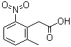 structure of CAS# 23876-18-8, 2-Methyl-6-nitrobenzeneacetic acid;(2-Methyl-6-nitrophenyl)acetic acid; (6-Methyl-2-nitrophenyl)acetic acid