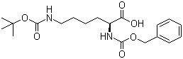 structure of CAS# 2389-60-8, N-Cbz-N'-Boc-L-lysine;N-(Benzyloxycarbonyl)-N'-(tert-butoxycarbonyl)-L-lysine; N'-(tert-Butoxycarbonyl)-N-carbobenzoxy-L-lysine