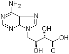 structure of CAS# 23918-98-1, 4-(6-Amino-9H-purin-9-yl)-4-deoxy-D-erythronic acid;[R-(R*,R*)]-6-Amino-alpha,beta-dihydroxy-9H-furine-9-butanoic acid; D-4-(6-Amino-9H-purin-9-yl)-4-deoxyerythronic acid; 4-(6-Aminopurin-9-yl)-4-deoxy-D-erythronic acid