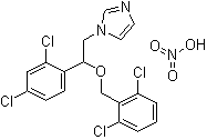 structure of CAS# 24168-96-5, Isoconazole nitrate ;1-[2-(2,4-Dichlorophenyl)-2-[(2,6-dichlorophenyl)methoxy]ethyl]-1H-imidazole mononitrate