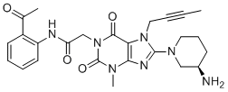 structure of CAS# 2416949-69-2, Linagliptin Impurity 7;(R)-N-(2-acetylphenyl)-2-(8-(3-aminopiperidin-1-yl)-7-(but-2-yn-1-yl)-3-methyl-2,6-dioxo-2,3,6,7-tetrahydro-1H-purin-1-yl)acetamide