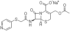 structure of CAS# 24356-60-3, Cefapirin sodium;Sodium (6R,7R)-3-(acetyloxymethyl)-8-oxo-7-[(2-pyridin-4-ylsulfanylacetyl)amino]-5-thia-1-azabicyclo[4.2.0]oct-2-ene-2-carboxylate